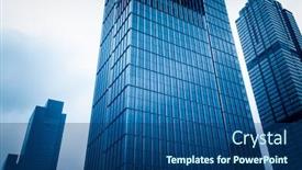  Presentation with complex - PPT theme consisting of architectural complex against sky in downtown tianjin china blue toned background and a ocean colored foreground