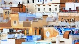 Presentation with architectural - Amazing presentation theme having architectural-detail-in-chefchaouen-morocco backdrop and a coral colored foreground