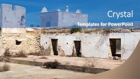  Presentation with morocco - Audience pleasing PPT theme consisting of architectural-detail-in-el-jadida backdrop and a teal colored foreground