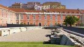  Presentation with architectural - Slide deck enhanced with architectural-detail-in-lisbon-portugal background and a violet colored foreground