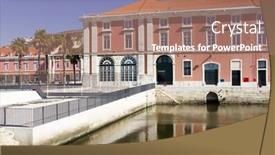  Presentation with architectural - Audience pleasing PPT theme consisting of architectural-detail-in-lisbon-portugal backdrop and a coral colored foreground
