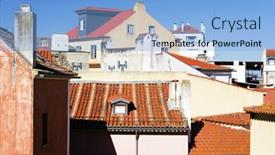  Presentation with architectural - Presentation design featuring architectural-detail-in-lisbon-portugal background and a light blue colored foreground