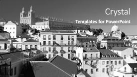  Presentation with architectural - Presentation design enhanced with architectural-detail-in-lisbon-portugal background and a gray colored foreground