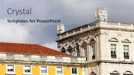  Presentation with architectural - Slides having architectural-detail-in-lisbon-portugal background and a light gray colored foreground