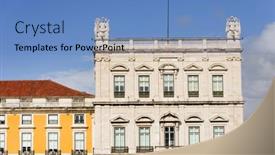  Presentation with architectural - Theme enhanced with architectural-detail-in-lisbon-portugal background and a teal colored foreground