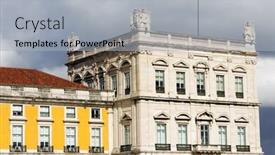  Presentation with architectural - PPT layouts with architectural-detail-in-lisbon-portugal background and a light gray colored foreground