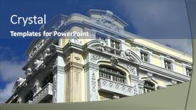  Presentation with architectural - PPT theme consisting of architectural-detail-in-lisbon-portugal background and a ocean colored foreground