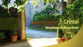  Presentation with architectural - Presentation theme having architectural detail in ravello amalfi coast italy europe background and a tawny brown colored foreground