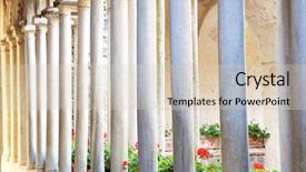  Presentation with architectural - Presentation theme featuring architectural detail in ravello amalfi coast italy europe background and a lemonade colored foreground