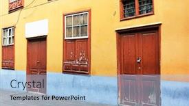  Presentation with architectural - Slide deck having architectural detail in san cristobal de la laguna tenerife canary islands background and a light blue colored foreground