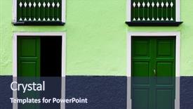  Presentation with architectural acoustics - Amazing PPT theme having architectural detail in san sebastian backdrop and a  colored foreground