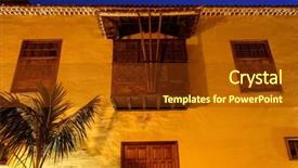  Presentation with architectural - Colorful presentation theme enhanced with architectural detail in san sebastian backdrop and a  colored foreground