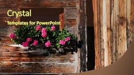  Presentation with architectural - Slide set with rustic brown wooden window shutters - architectural detail in tirol europe background and a tawny brown colored foreground