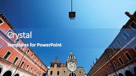  Presentation with architectural - PPT theme with architectural detail in venice italy europe background and a teal colored foreground