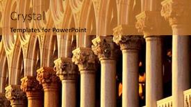  Presentation with architectural - PPT theme featuring architectural-detail-in-venice background and a gold colored foreground