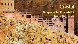  Presentation with moroccan - Audience pleasing theme consisting of architectural-detail-of-a-moroccan backdrop and a tawny brown colored foreground