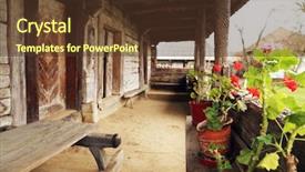  Presentation with architectural - Cool new PPT theme with architectural detail of a romanian backdrop and a tawny brown colored foreground