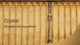  Presentation with university building - Slide set having architectural detail of a university background and a yellow colored foreground