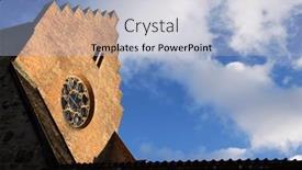  Presentation with architectural - Slide deck featuring architectural-detail-of-akershus-fortress background and a light blue colored foreground