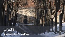  Presentation with architectural - PPT theme enhanced with architectural-detail-of-akershus-fortress background and a dark gray colored foreground