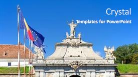  Presentation with transylvania - Slide set enhanced with architectural-detail-of-alba-iulia background and a teal colored foreground