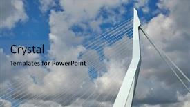  Presentation with erasmus - Beautiful slide deck featuring architectural detail of cable stayed backdrop and a seafoam green colored foreground