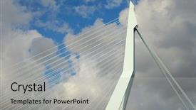  Presentation with erasmus - Colorful PPT theme enhanced with architectural detail of cable stayed backdrop and a light gray colored foreground