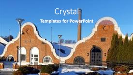  Presentation with architectural - Theme having architectural-detail-of-honefoss-city background and a teal colored foreground