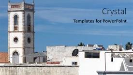  Presentation with world heritage - Audience pleasing PPT theme consisting of architectural-detail-of-mazagan-el backdrop and a teal colored foreground
