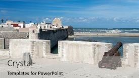  Presentation with world heritage - Cool new presentation theme with architectural-detail-of-mazagan-el backdrop and a light gray colored foreground