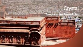  Presentation with india fort - Cool new slide deck with fractal pattern computer generated graphics backdrop and a wine colored foreground