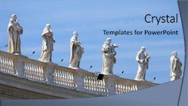  Presentation with architectural - Presentation design having architectural detail of san pietro background and a light blue colored foreground