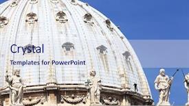  Presentation with vatican - Cool new PPT theme with architectural detail of san pietro backdrop and a sky blue colored foreground