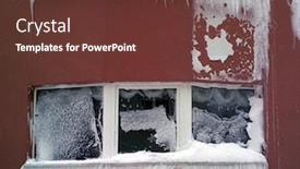  Presentation with architectural - Audience pleasing presentation theme consisting of architectural detail of snow and ice covered window backdrop and a tawny brown colored foreground