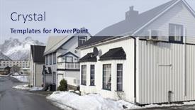  Presentation with architectural - PPT theme consisting of architectural-detail-of-svolvaer-resort background and a light blue colored foreground