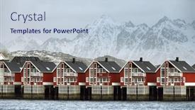  Presentation with architectural - PPT theme having architectural-detail-of-svolvaer-resort background and a lemonade colored foreground