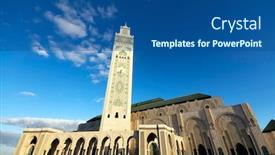  Presentation with third world - Beautiful presentation theme featuring architectural-detail backdrop and a ocean colored foreground