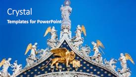  Presentation with facade - Audience pleasing PPT layouts consisting of architectural-details-from-the-facade backdrop and a teal colored foreground