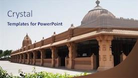  Presentation with india temple - PPT theme consisting of architectural-details-of-a-temple background and a sky blue colored foreground