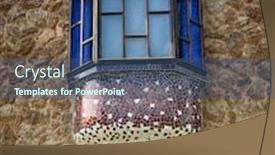  Presentation with roman column buildings neoclassical - Cool new slide deck with architectural-details-of-buildings backdrop and a ocean colored foreground