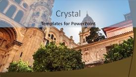  Presentation with architectural - Beautiful presentation theme featuring architectural-details-of-cathedral backdrop and a light blue colored foreground