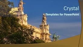 Presentation with paris france - Slides having architectural-details-of-grand-palais background and a ocean colored foreground