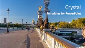  Presentation with paris france - PPT theme consisting of architectural-details-of-the-pont background and a  colored foreground
