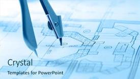  Presentation with drawing architecture - Beautiful theme featuring architectural drawing - architecture blueprint tools backdrop and a sky blue colored foreground