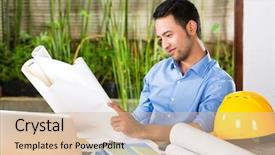  Presentation with architect - Cool new theme with architectural drawing - freelancer - architect working backdrop and a lemonade colored foreground