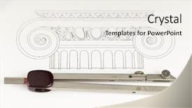  Presentation with architectural - Amazing slides having architectural drawing - detail column compass backdrop and a white colored foreground