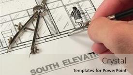  Presentation with architectural drawings - Slide set featuring architectural-drawings-tools background and a soft green colored foreground