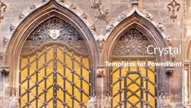  Presentation with historical buildings - Colorful slide deck enhanced with architectural-elements-of-historical-buildings backdrop and a coral colored foreground