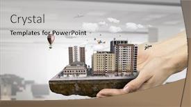  Presentation with architectural - Colorful slide deck enhanced with architectural-exterior-project-mixed-media backdrop and a light gray colored foreground