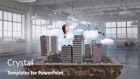  Presentation with architectural - Colorful PPT theme enhanced with architectural-exterior-project-mixed-media backdrop and a tawny brown colored foreground